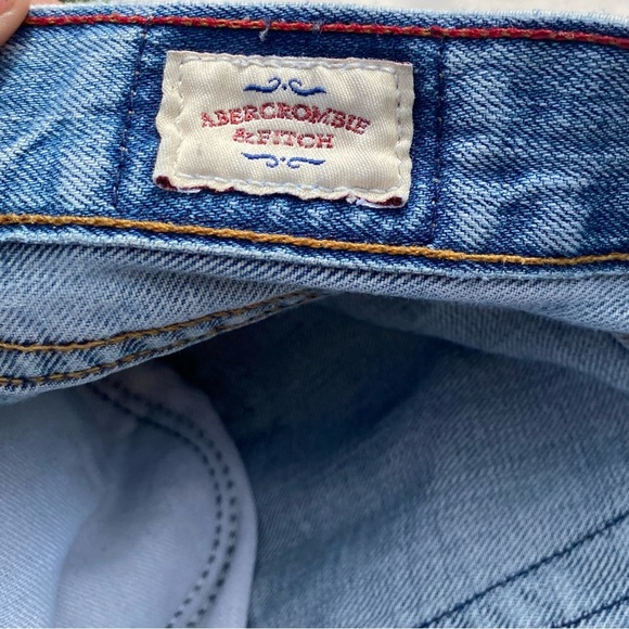 Y2K Abercrombie & Fitch Light Wash Wide Leg Flare Jeans Distressed 12L - Picture 6 of 11